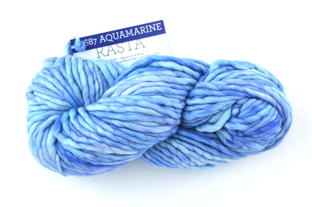 Malabrigo Rasta in color Aquamarine, Merino Wool Super Bulky Knitting Yarn, #687 - Purple Sage Yarns
