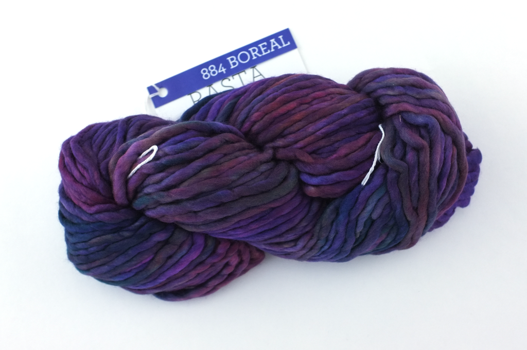 Malabrigo Rasta in color Boreal, Super Bulky Merino Wool Knitting Yarn, purple, magenta, #884 - Purple Sage Yarns