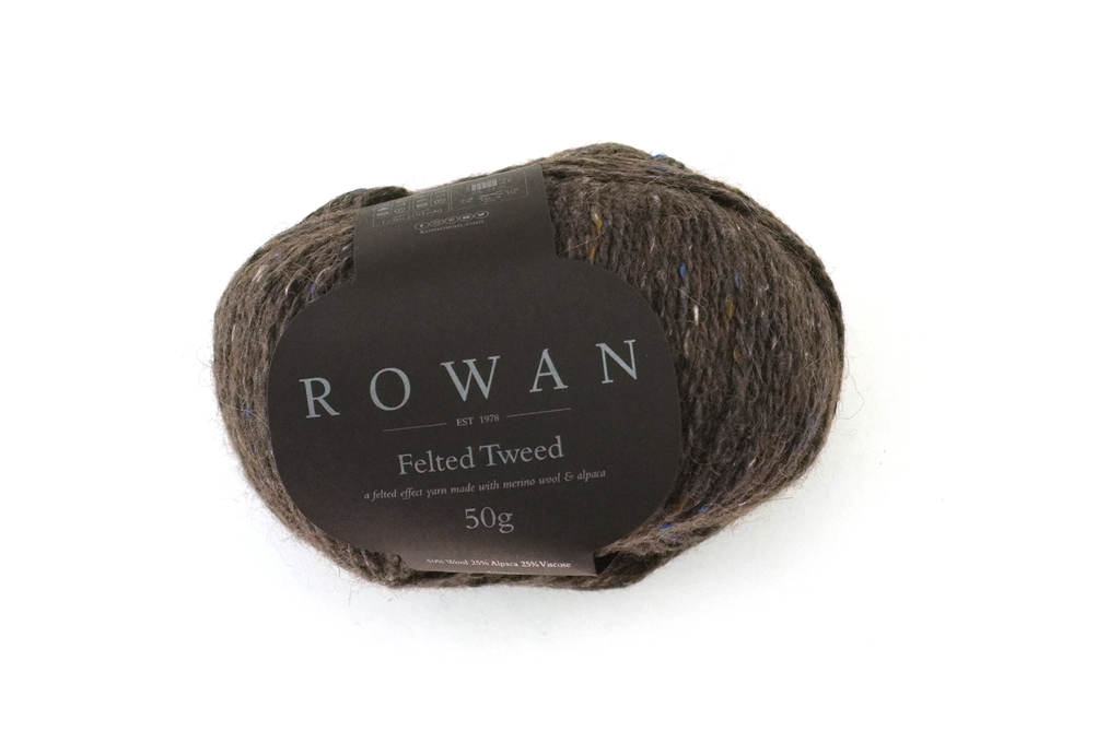 Rowan Felted Tweed Phantom 153, deepest tweed brown, merino, alpaca, viscose knitting yarn from Purple Sage Yarns
