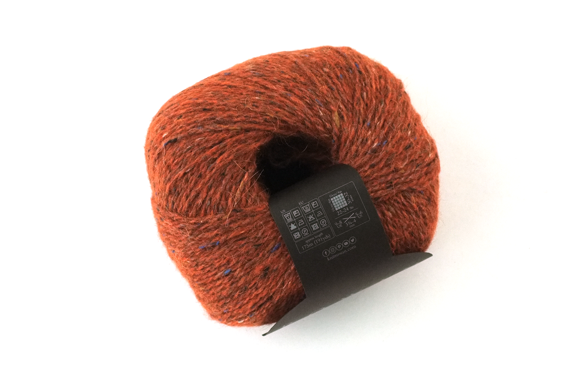 Rowan Felted Tweed Ginger 154, dark tweedy rust, merino, alpaca, viscose knitting yarn