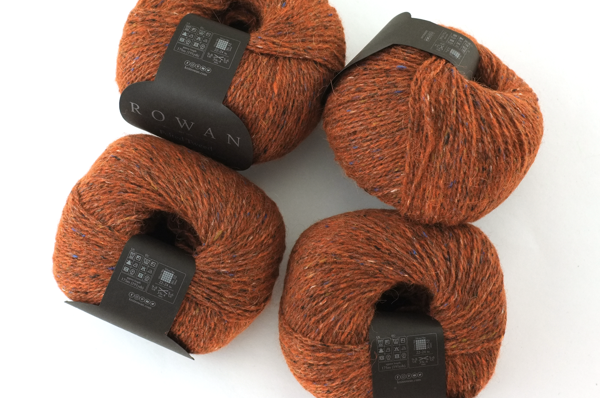 Rowan Felted Tweed Ginger 154, dark tweedy rust, merino, alpaca, viscose knitting yarn