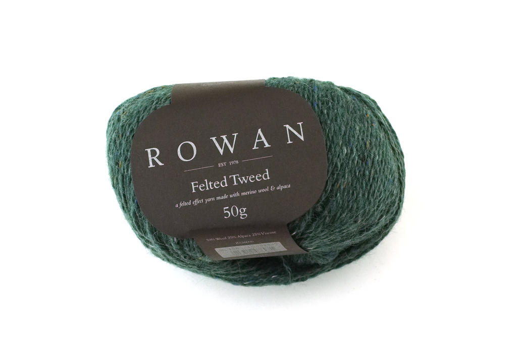 Rowan Felted Tweed Pine 158, deep pine needle green, merino, alpaca, viscose knitting yarn from Purple Sage Yarns