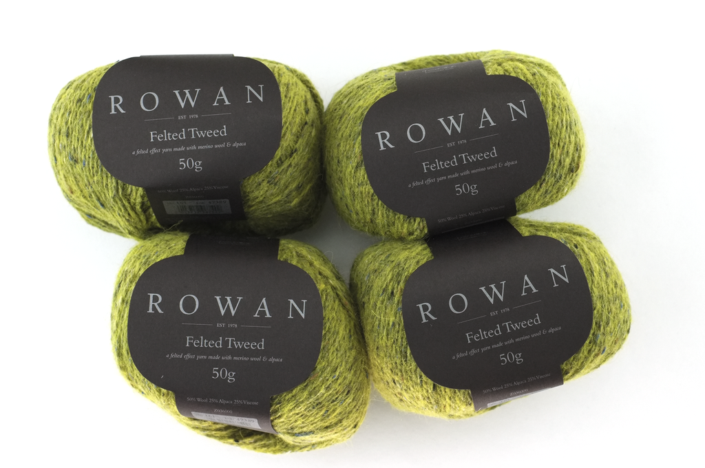 Rowan Felted Tweed Avocado 161, light avocado green, merino, alpaca, viscose knitting yarn from Purple Sage Yarns