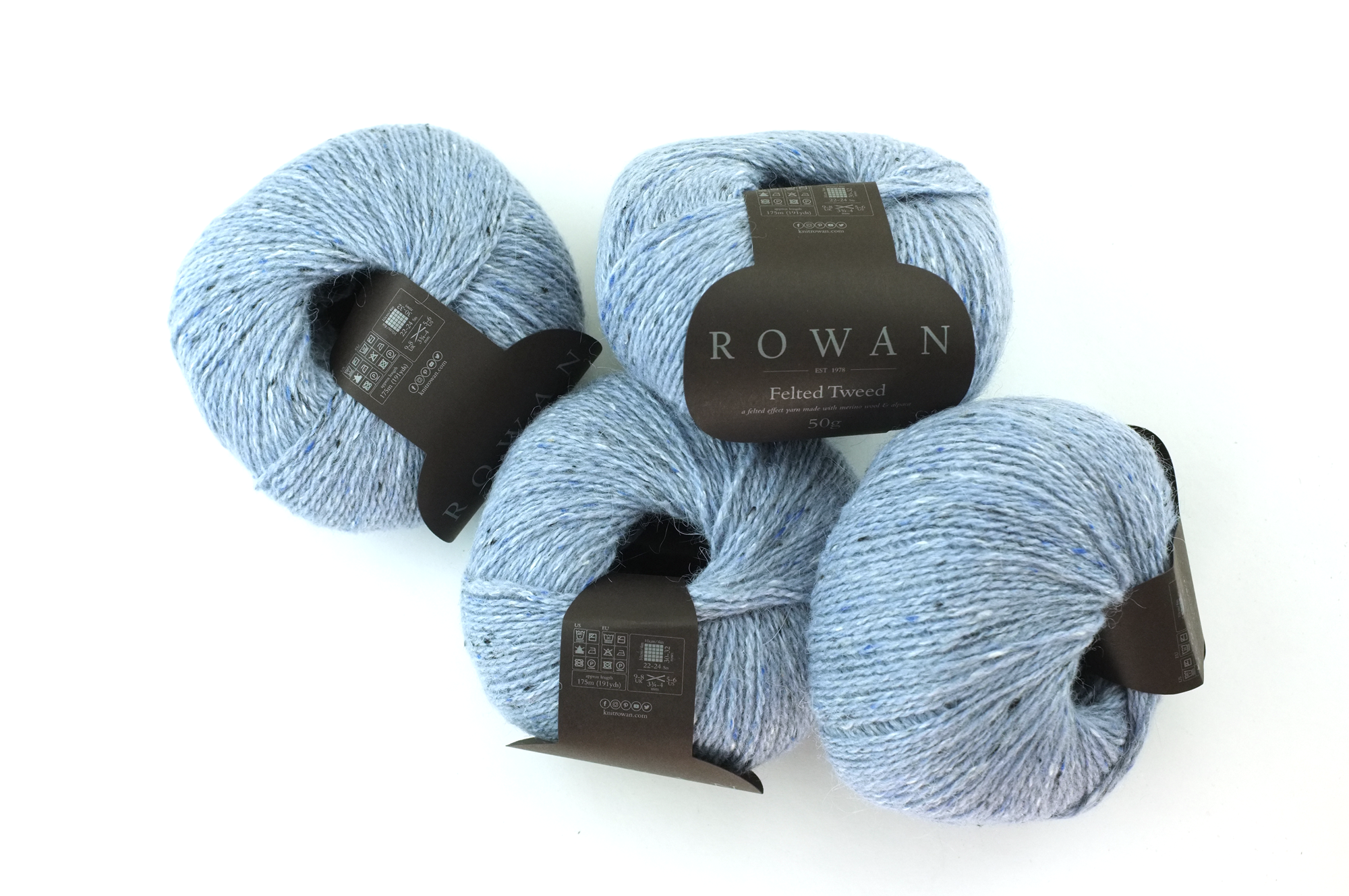 Rowan Felted Tweed Scree 165, palest ice blue, merino, alpaca, viscose knitting yarn