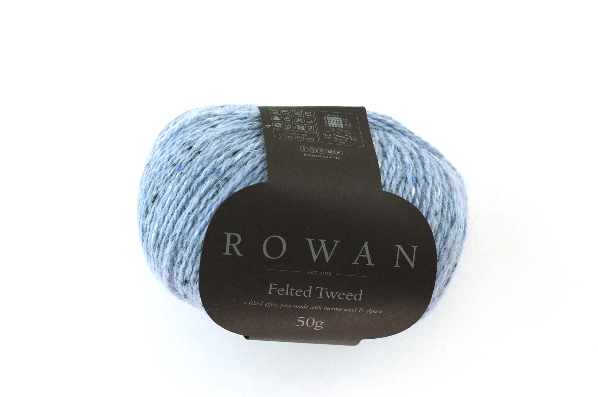 Rowan Felted Tweed Scree 165, palest ice blue, merino, alpaca, viscose knitting yarn