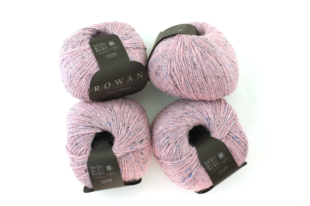Rowan Felted Tweed Frozen 185, delicate baby pink, merino, alpaca, viscose knitting yarn from Purple Sage Yarns