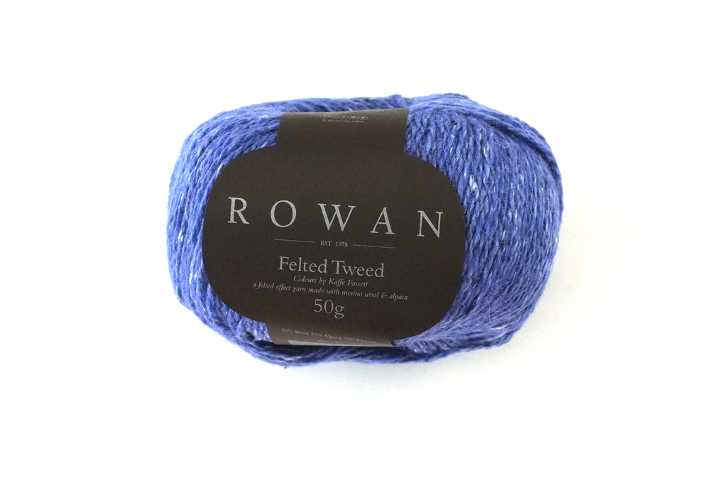 Rowan Felted Tweed Iris 201 bright periwinkle tweed, merino, alpaca, viscose knitting yarn from Purple Sage Yarns
