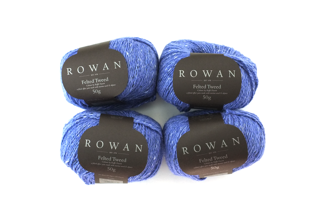 Rowan Felted Tweed Iris 201 bright periwinkle tweed, merino, alpaca, viscose knitting yarn from Purple Sage Yarns