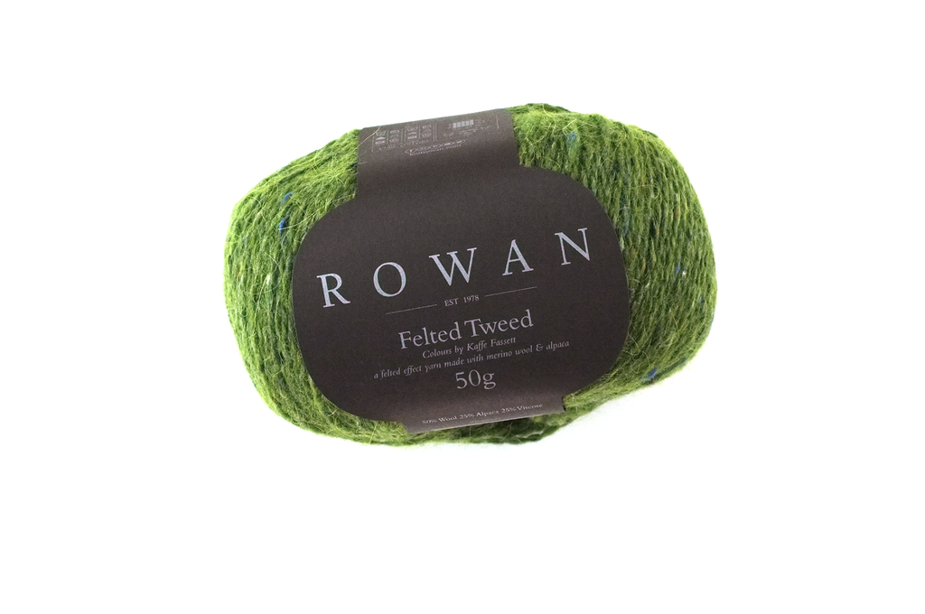 Rowan Felted Tweed Lotus Leaf 205, medium shade leafy green tweed from Purple Sage Yarns