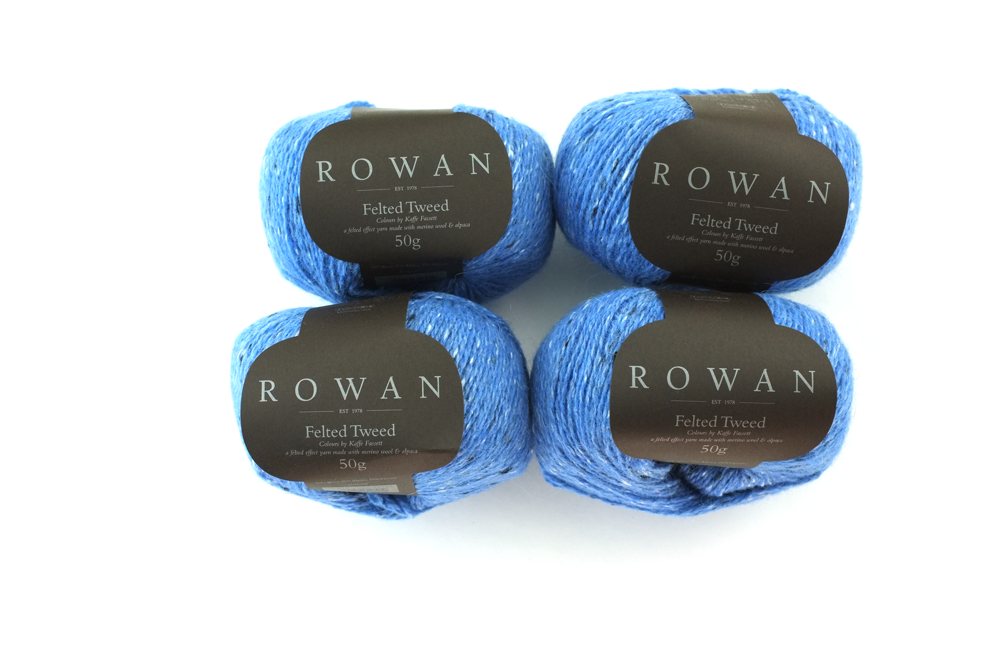 Rowan Felted Tweed Ceil 215, intense sky blue, merino, alpaca, viscose knitting yarn