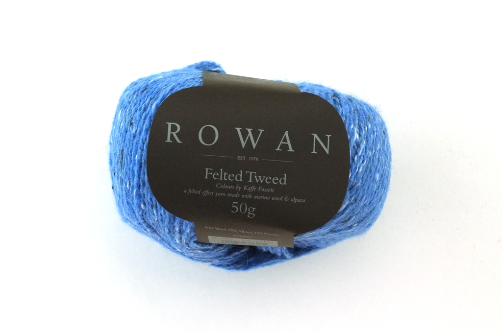Rowan Felted Tweed Ceil 215, intense sky blue, merino, alpaca, viscose knitting yarn from Purple Sage Yarns
