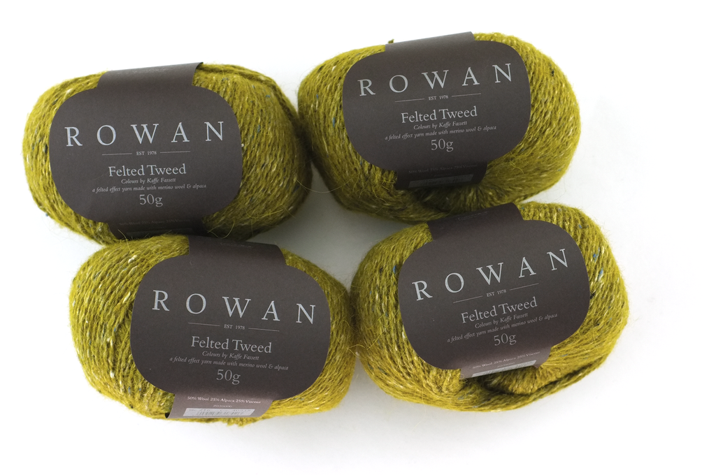 Rowan Felted Tweed French Mustard 216, dark mustard, merino, alpaca, viscose knitting yarn from Purple Sage Yarns
