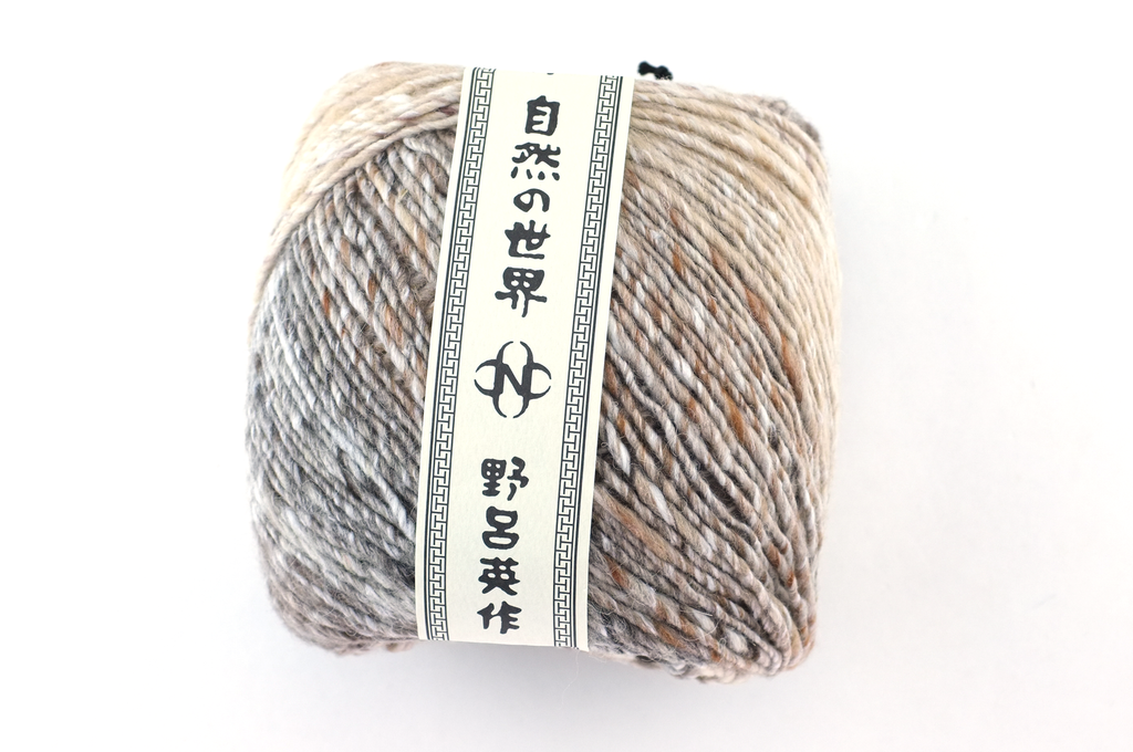 Noro Rikka Color 10, bulky weight knitting yarn, dragon skeins in neutral beige, off-white, wool, alpaca, silk from Purple Sage Yarns