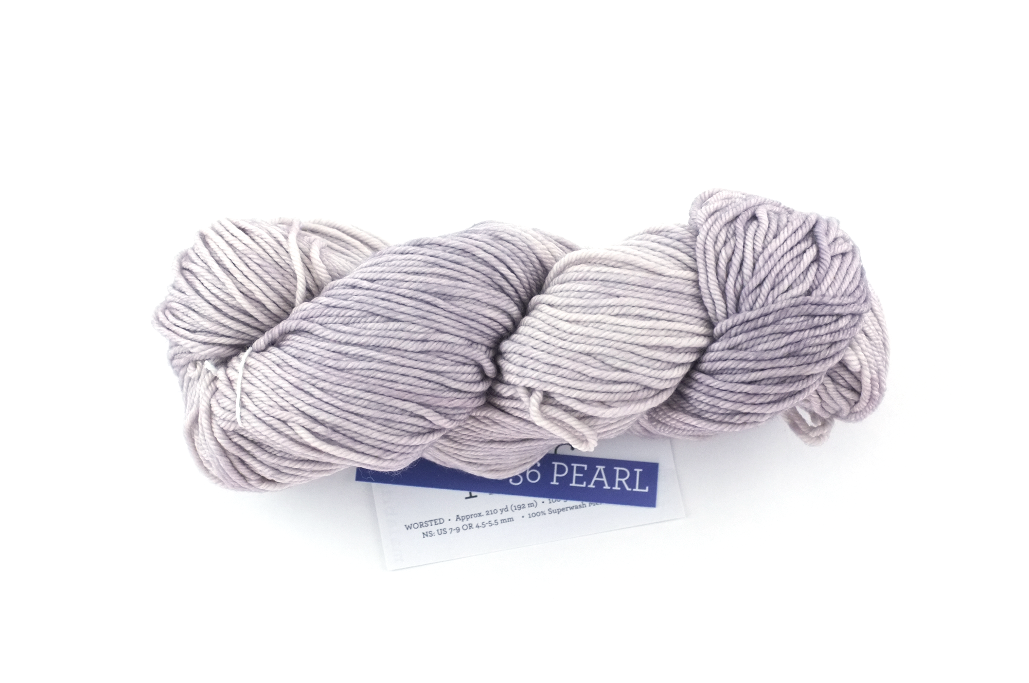 Malabrigo Rios in color Pearl, Worsted Weight Superwash Merino Wool Knitting Yarn, light gray, #036 - Purple Sage Yarns