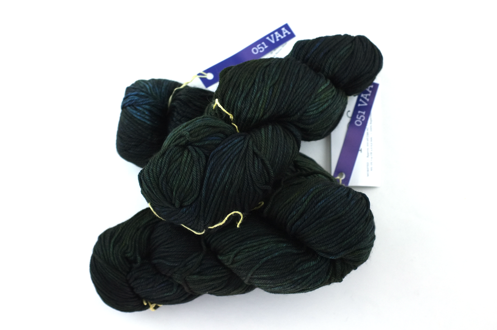 Malabrigo Rios in color VAA, Merino Wool Worsted Weight Knitting Yarn, variegated forest, blue, #051 - Purple Sage Yarns