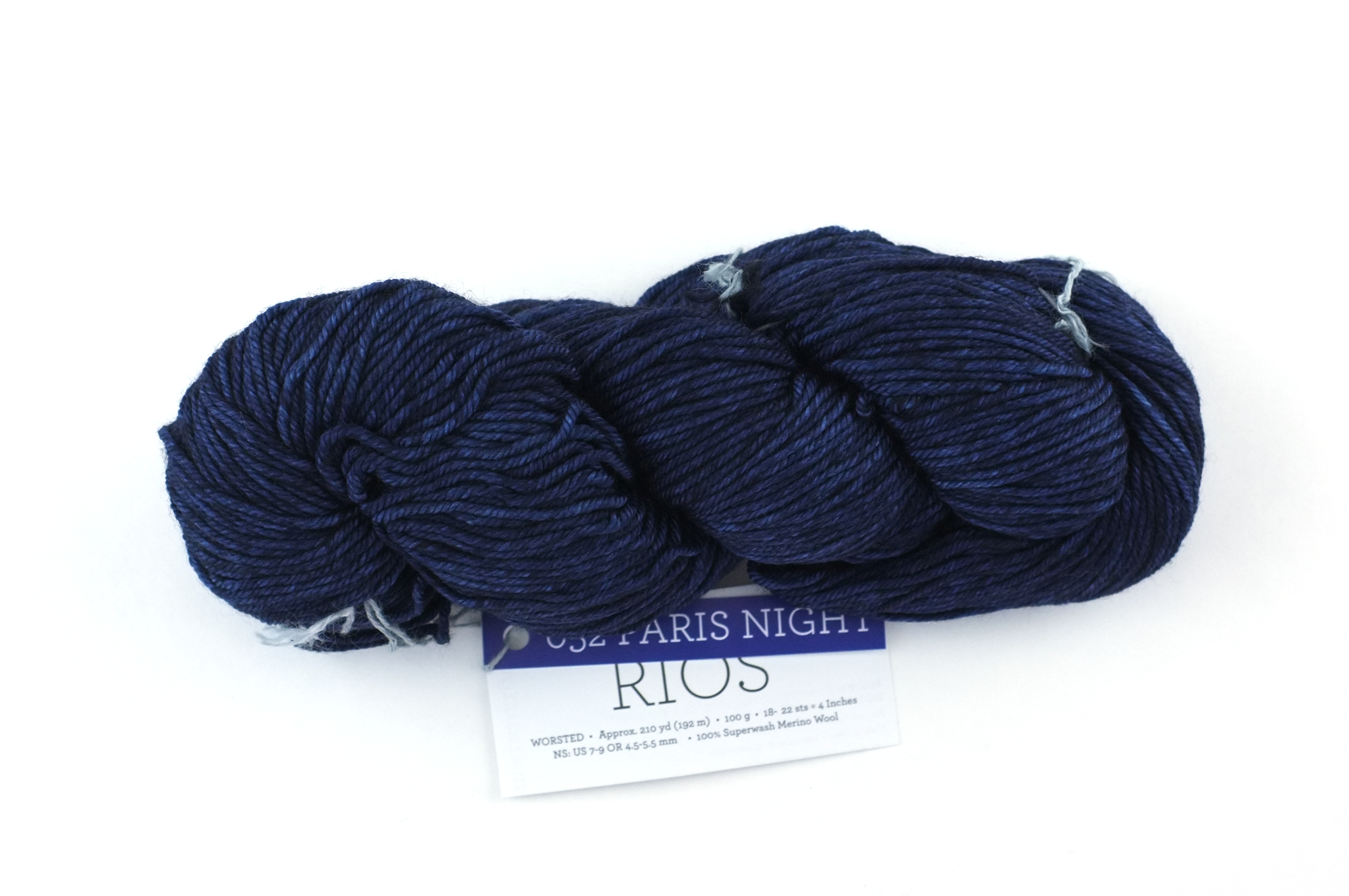 Malabrigo Rios in color Paris Night, Worsted Weight Superwash Merino Wool Knitting Yarn, deep navy, #052 - Purple Sage Yarns