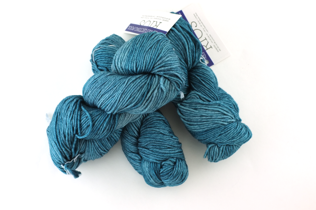 Malabrigo Rios in color Reflecting Pool, Merino Wool Worsted Weight Knitting Yarn, light indigo blue, #133 - Purple Sage Yarns