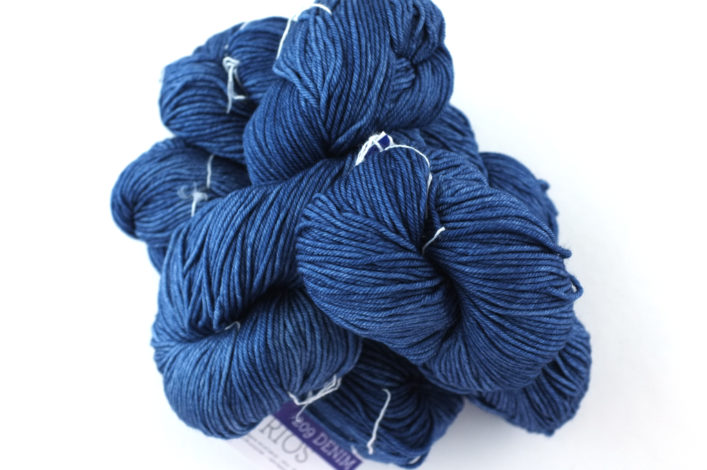 Malabrigo Rios in color Denim, Worsted Weight Superwash Merino Wool Knitting Yarn, worn jeans blue, #209 - Purple Sage Yarns