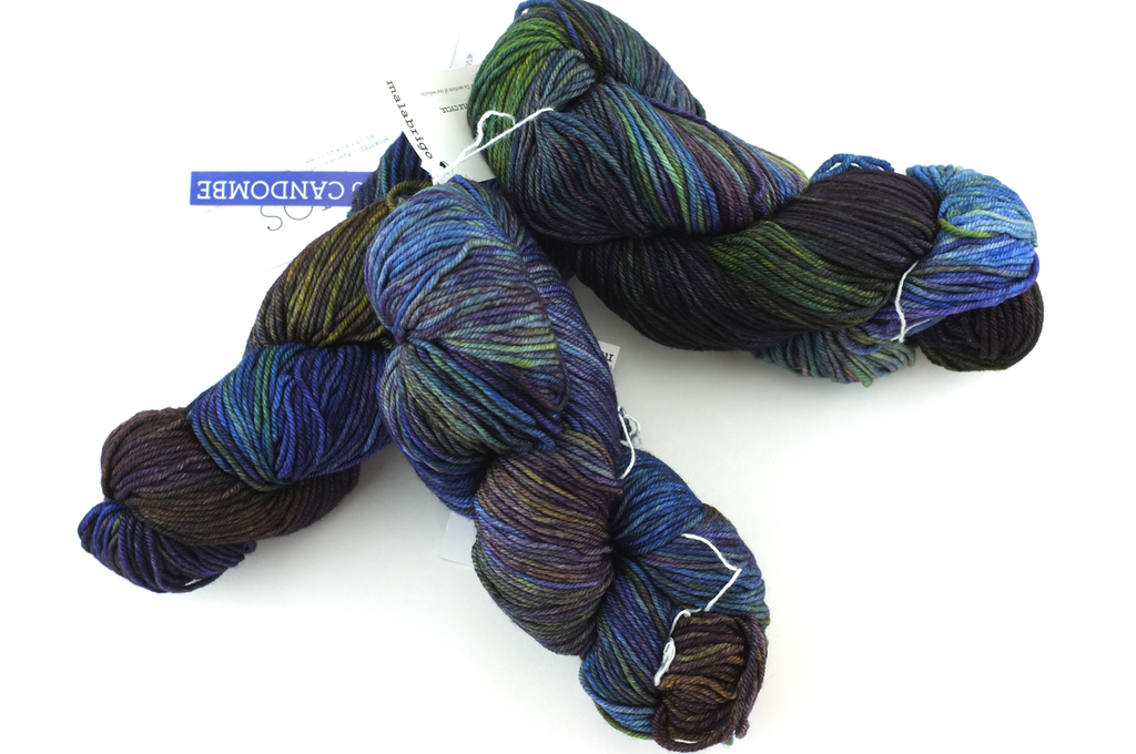 Malabrigo Rios in color Candombe, merino wool worsted weight knitting yarn, violet, bronze, #870 - Purple Sage Yarns
