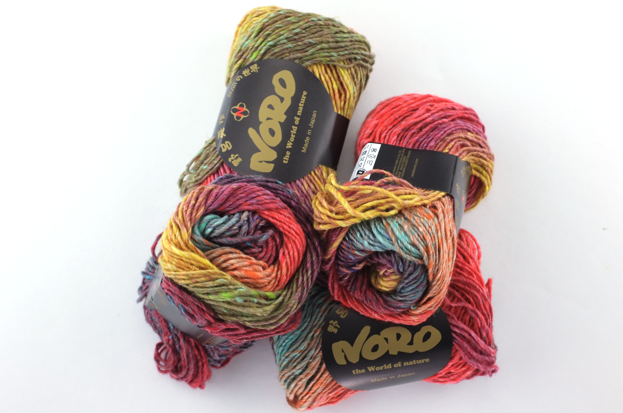 Noro Silk Garden Color 341, Silk Mohair Wool Aran Weight Knitting Yarn, rainbow, orange, sunny yellow, ruby