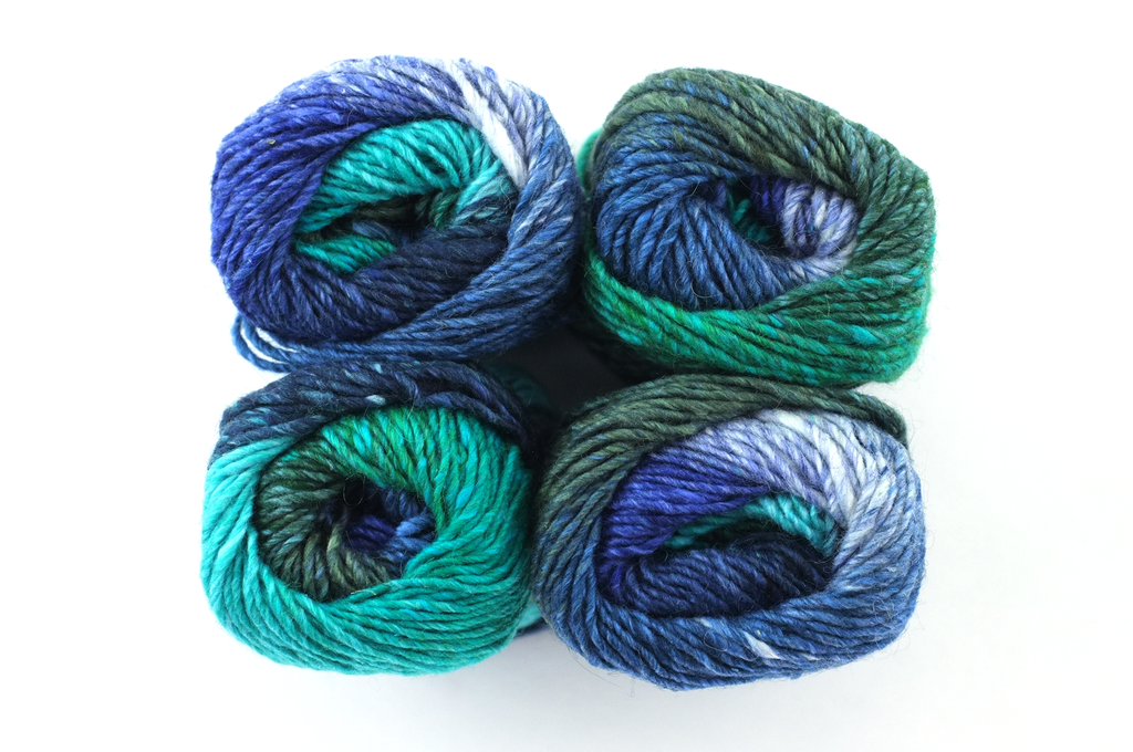 Noro Silk Garden Color 515, Silk Mohair Wool Aran Weight Knitting Yarn, turquoise, navy, forest from Purple Sage Yarns