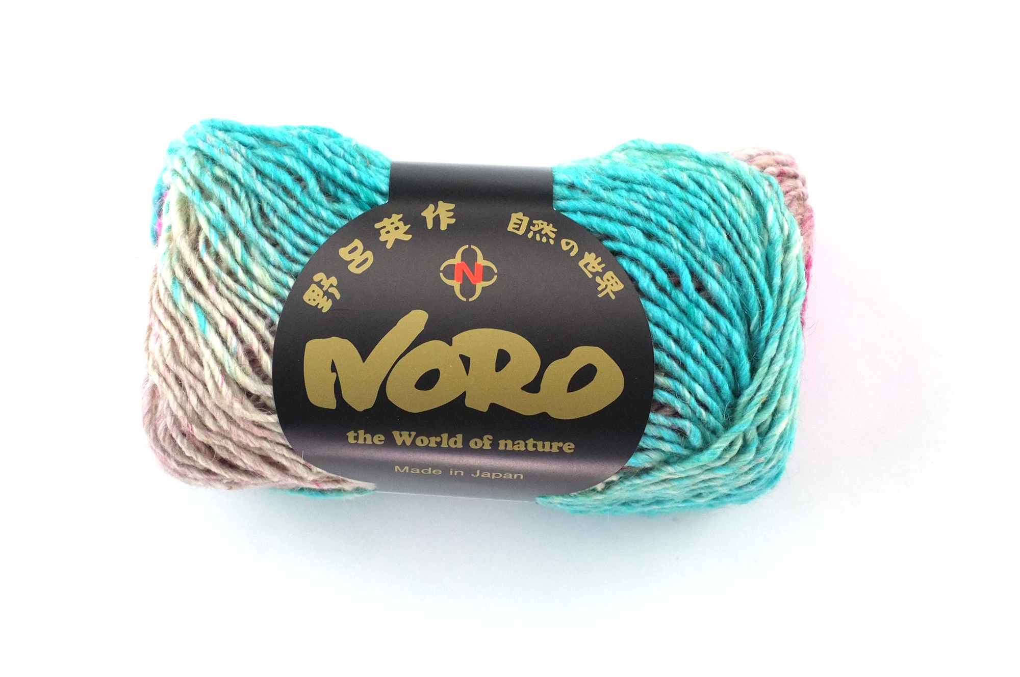 Noro Silk Garden Color 518, Silk Mohair Wool Aran Weight Knitting Yarn, bright pink, turquoise, brown