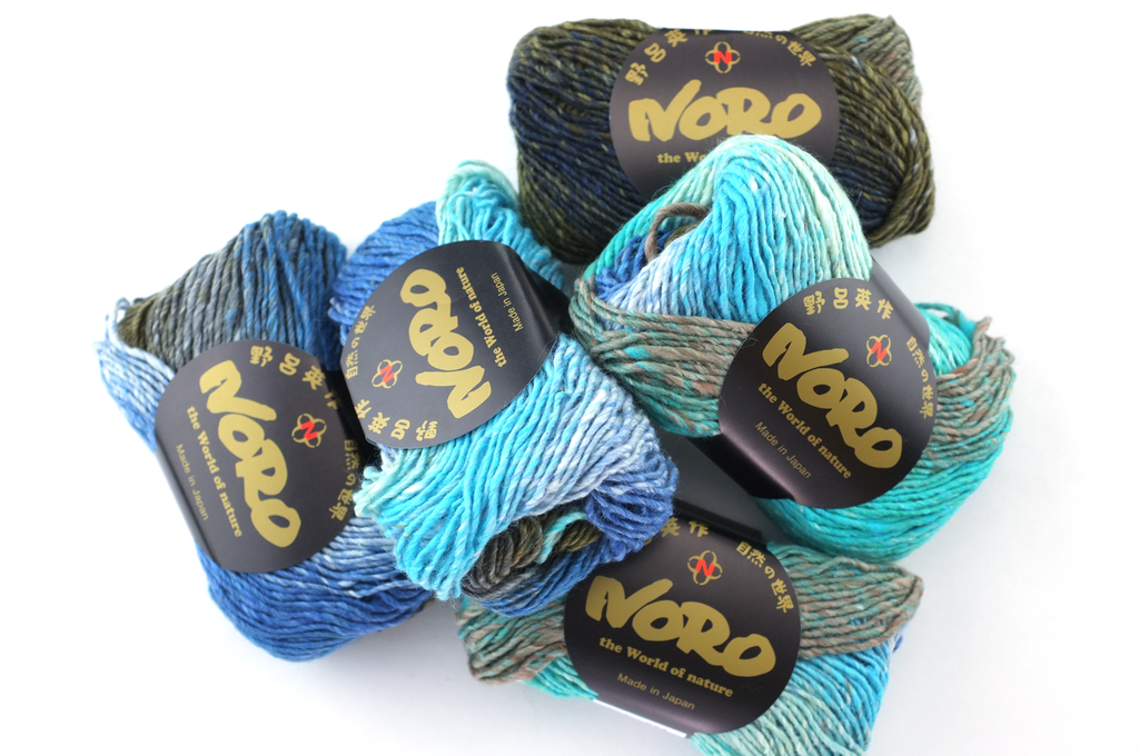 Noro Silk Garden Color 524, Silk Mohair Wool Aran Weight Knitting Yarn, turquoise, blue, fatigue from Purple Sage Yarns