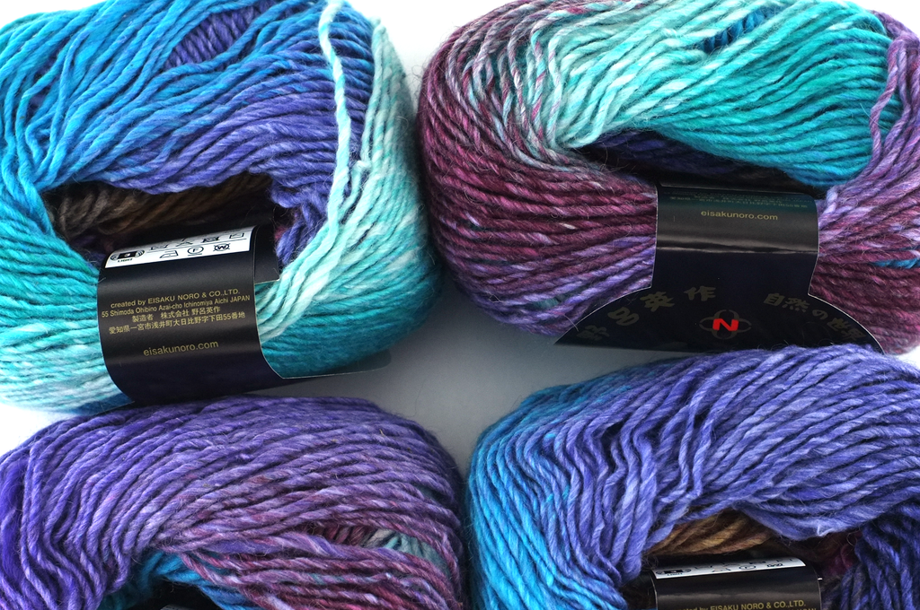 Noro Silk Garden Lite Color 2172, DK Weight, Silk Mohair Wool Knitting Yarn,blues, purple, brown from Purple Sage Yarns