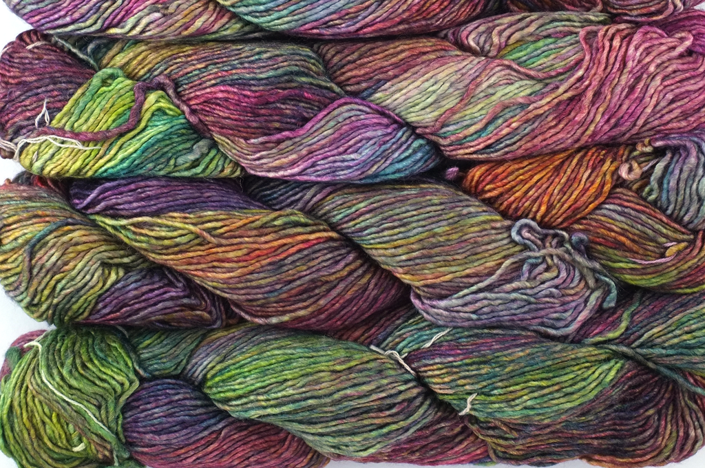 Malabrigo Silky Merino in color Diana, DK Weight Silk and Merino Wool Knitting Yarn, rainbow, #886 - Purple Sage Yarns