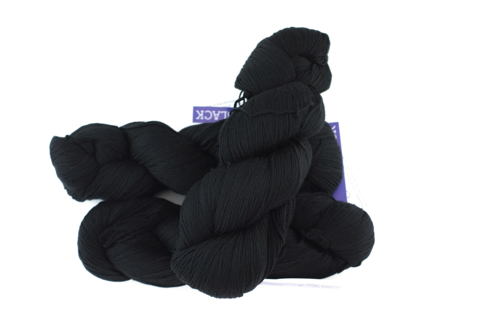 Malabrigo Sock in color Black, Fingering Weight Merino Wool Knitting Yarn, solid black, #195