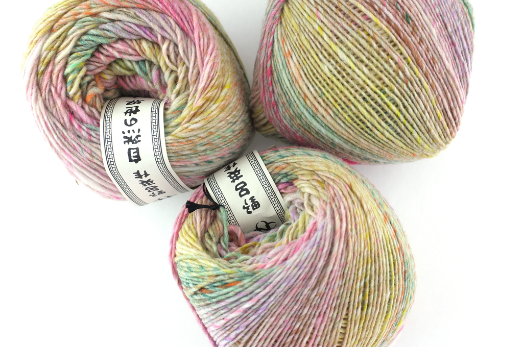 Noro Viola color 003, aran weight knitting yarn, dragon skeins, pastel mix, Kakunodate,100% wool from Purple Sage Yarns