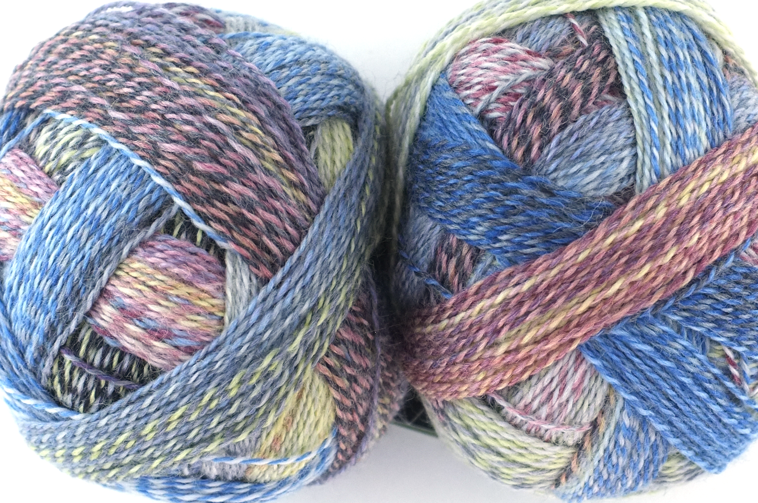 Crazy Zauberball, self striping sock yarn, color 2427 Blow Dry, fingering weight yarn, pale yellow, blues