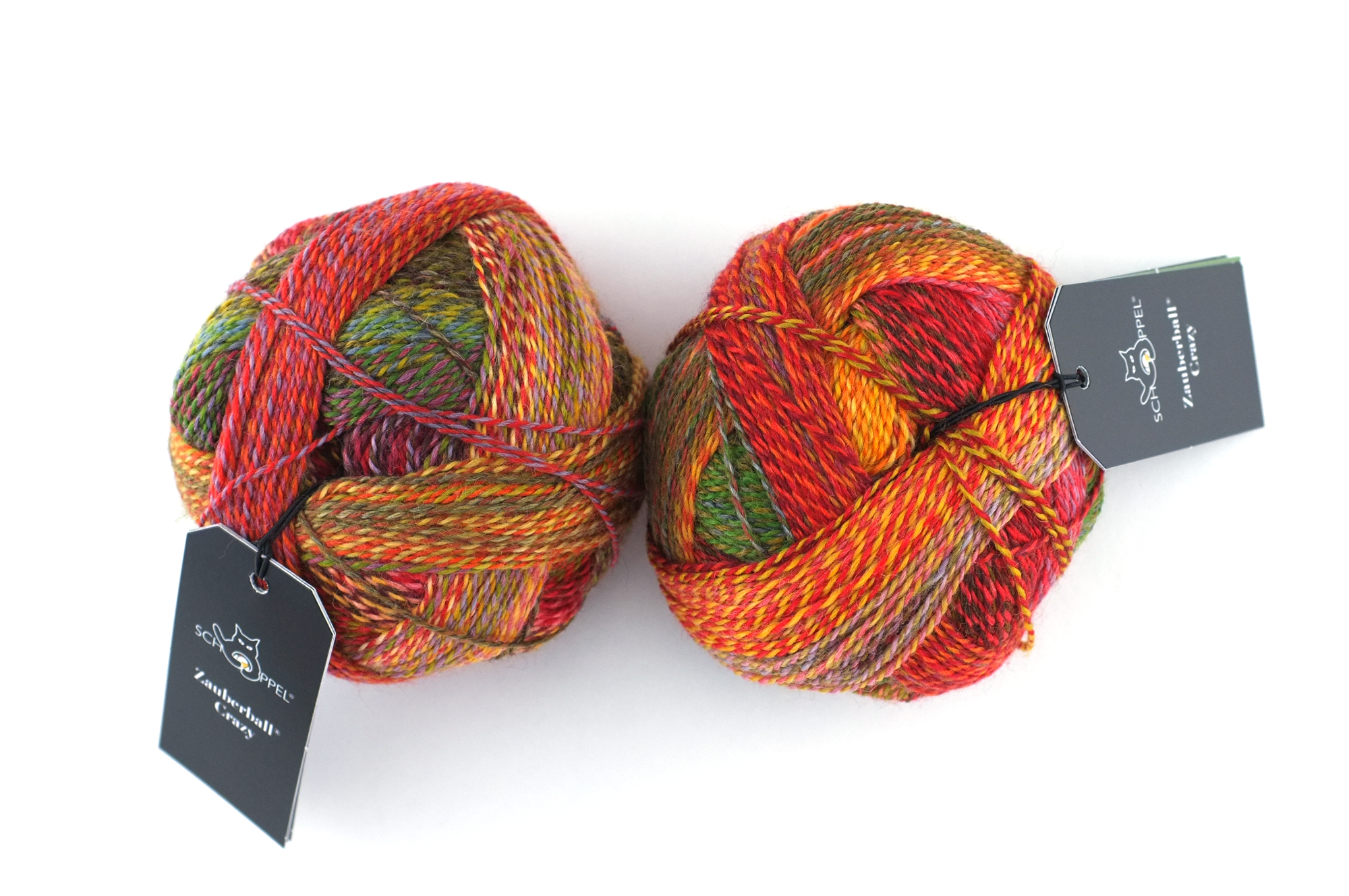 Crazy Zauberball, self striping sock yarn, color 2516, Evening Hour, fingering weight yarn, reds, greens