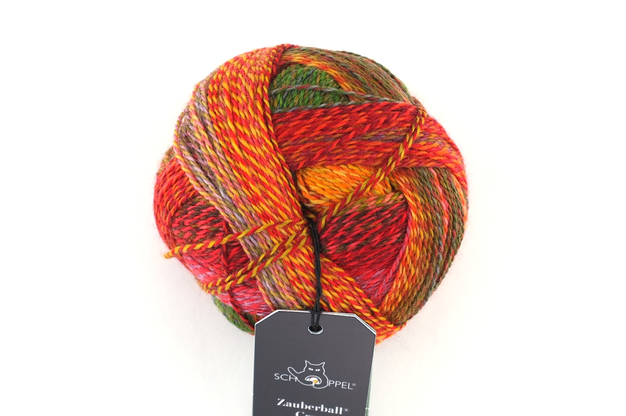 Crazy Zauberball, self striping sock yarn, color 2516, Evening Hour, fingering weight yarn, reds, greens