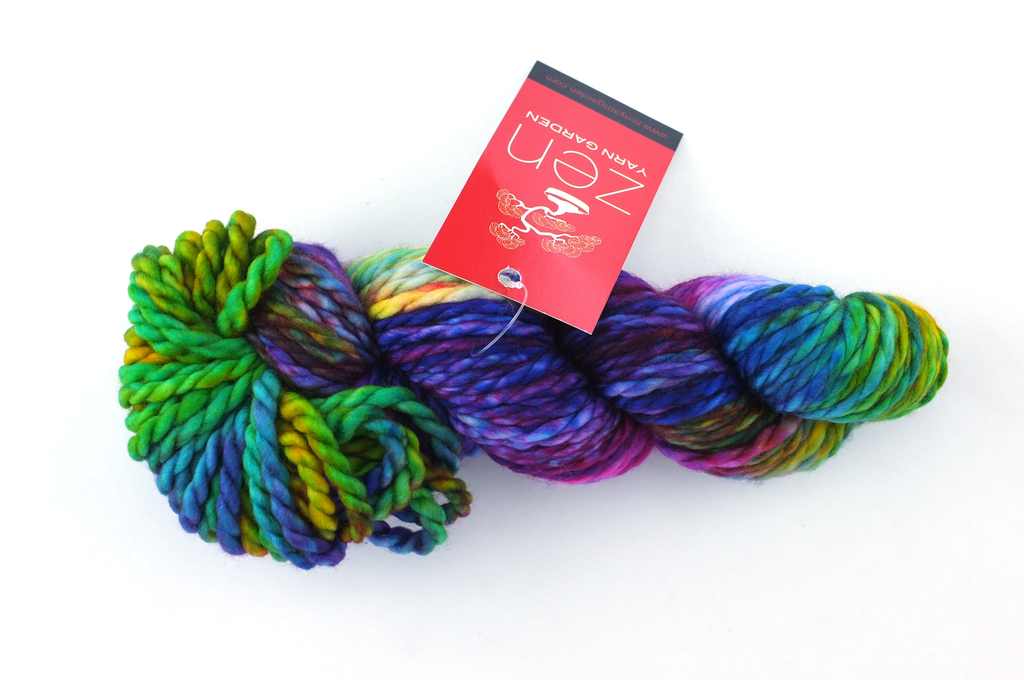 Superfine Bulky in Party Girl by Zen Yarn Garden in pinks, turquoise, lime, super bulky weight from Purple Sage Yarns